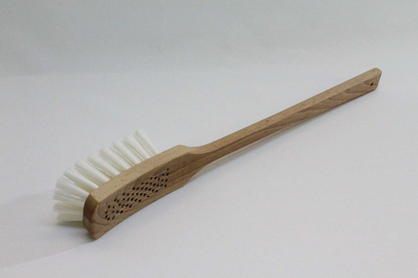 Spülbürste groß, aufgeschweift mit Stiel / Nylon